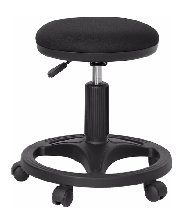 Offex OF-WL-905DG-GG Black Stool with Foot Ring