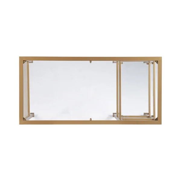 Southern Enterprises HO5776 Jaymes Gold Metal/Glass Writing Desk