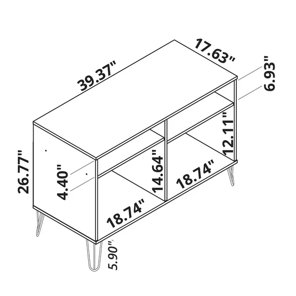 Manhattan Comfort 138Gmc5 Rockefeller 39.37 TV Stand, Brown