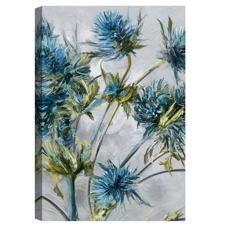 Indigo Blooms by Studio Arts Canvas Art Print, Size: 24 x 36