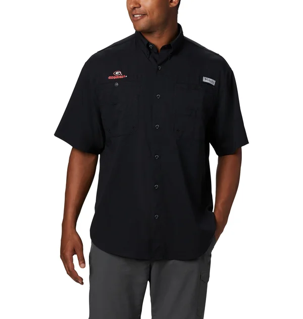 Columbia Men's Georgia Bulldogs Tamiami Short Sleeve Shirt - Black, Size: Small