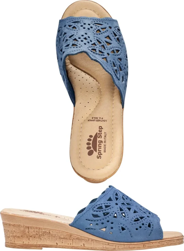 Spring Step Estella Slide Sandals - Size 36 - Blue
