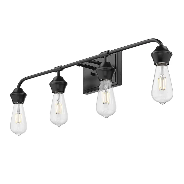 Golden Lighting 2120-BA4 PW-CONE-CLR Ormond - 4 Light Bath Vanity