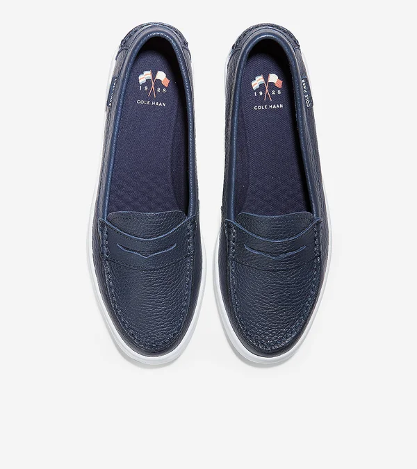 Cole Haan Nantucket Leather Penny Loafers, Navy, Peacoat, Women's, 5B
