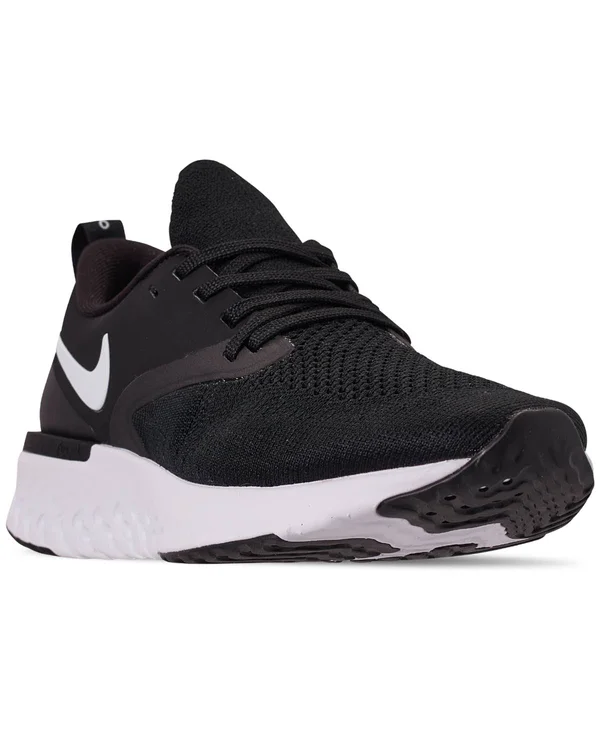 Nike Women's Odyssey React Flyknit 2 Running Shoes (6.5, Black/White)