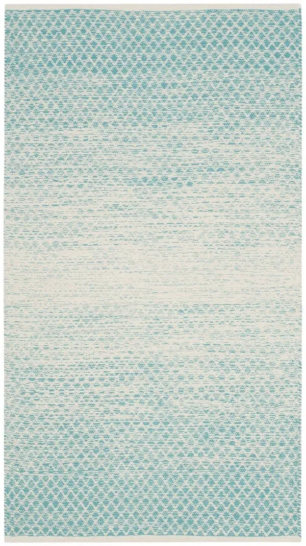 Safavieh Montauk MTK601E Turquoise - Ivory 4& x 6& Area Rug