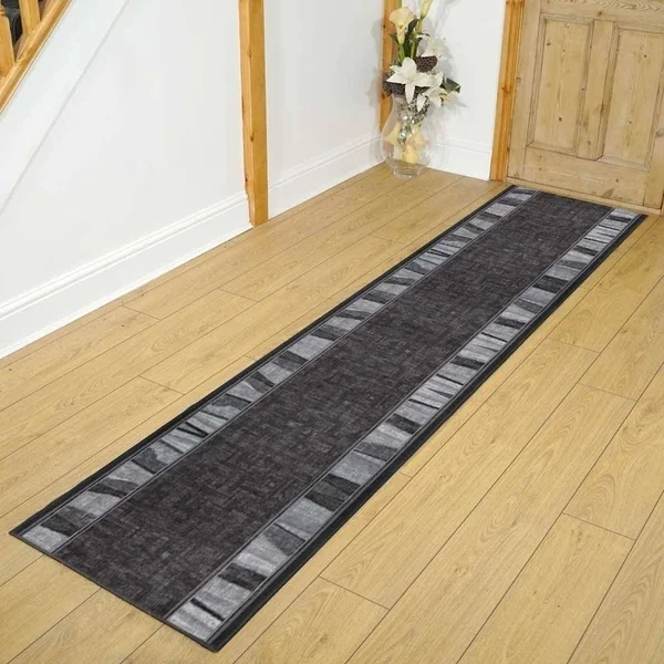 runrug USA Alba Graphite Hallway Carpet Rug Runner Length: 22 foot, WI