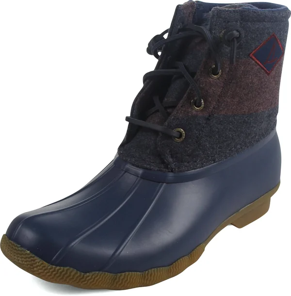 Sperry Top-Sider Saltwater Varsity Stripe Wool Boot - Women's Navy/Wine, 9.5