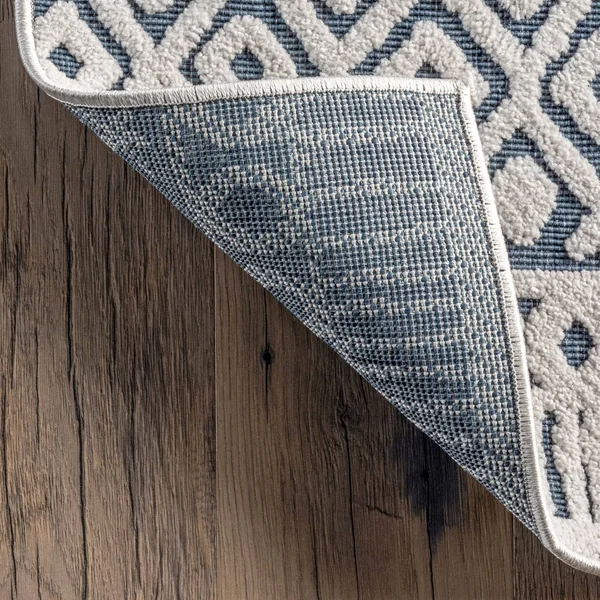 nuLOOM Tina Textured Geometric Banded Area Rug - 6& 7x22 x 9& - Blue
