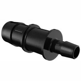 Eldon James 1x22 to 1/2x22 Barbed Reduction Coupler, Glass Filled Black Nylon
