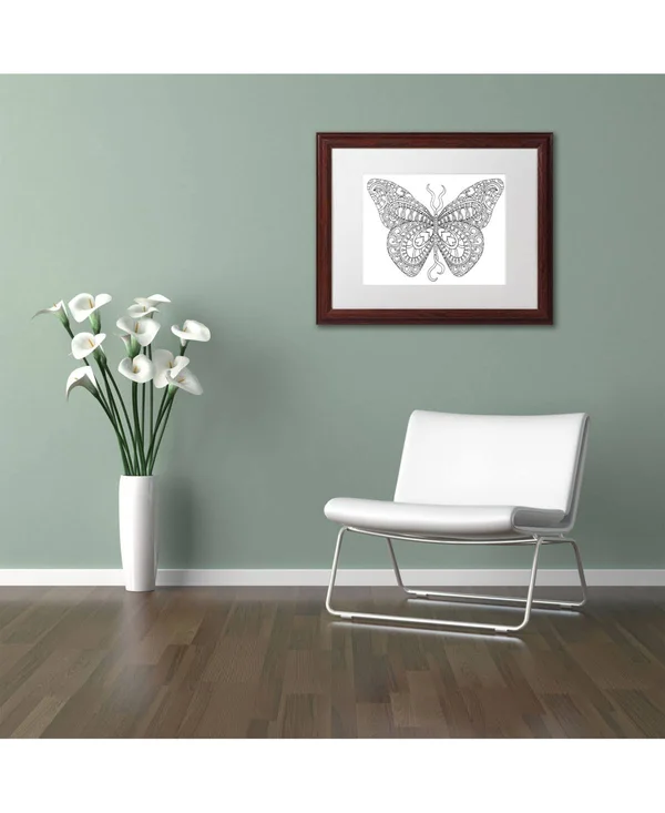 Trademark Fine Art &Bashful Garden Butterfly& by Kathy G. Ahrens Framed Graphic Art - Size: 16x22 H x 20x22 W x 0.5x22 D, Matte