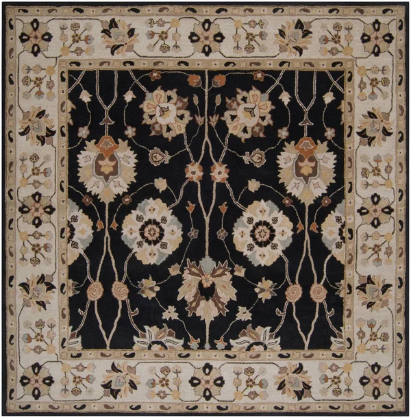 Traditional BHS-0027538-P Tufted Wool Black Oriental Accent Rug