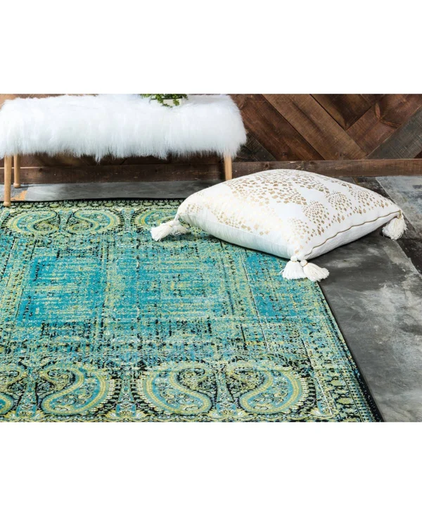Unique Loom Imperial Anatolla Area Rug (5& x 8& - Aquamarine)