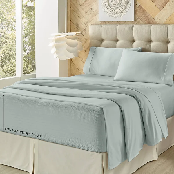 J Queen New York Royal Fit 300TC Sheet Set - Light Blue - King