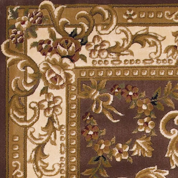 Kas Corinthian 5313 Aubusson 2&2x22 x 7&11x22 Runner Plum, Ivory Area Rug