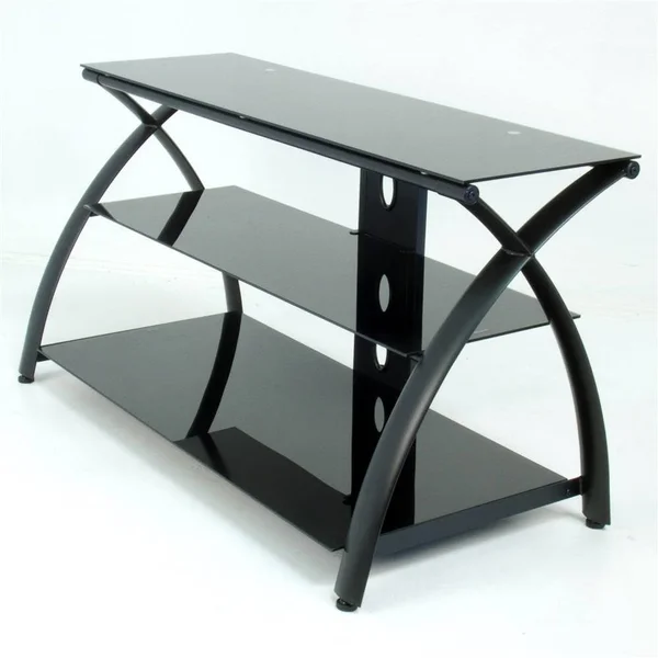 Studio Designs Futura TV Stand, Black, Black Glass