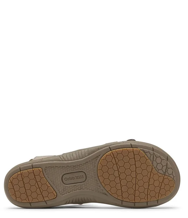 Cobb Hill Women's Rubey Instep 3-Strap Sandal Black Leather 9