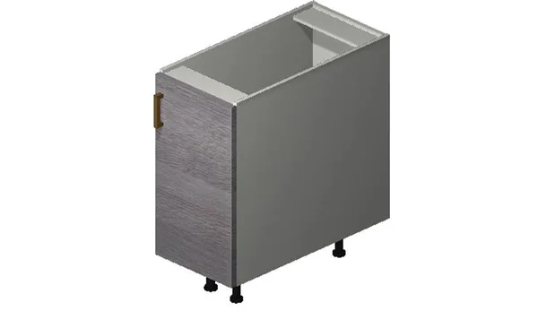 Wilora Paloma Marquis Grey Wood 12x22 x 27.13x22 x 24x22 Desk 1 Door Base Cabinet, Engineered Wood TGW-DDO12
