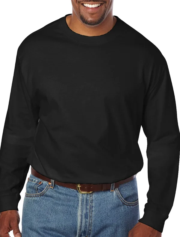 Harbor Bay Long-Sleeve No Pocket Wicking Crew - Men's, Size: 4XL, Black