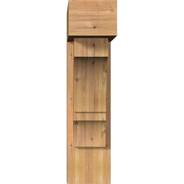 Ekena Millwork 1461972 7 1/2x22W x 22x22D x 30x22H Balboa Block Smooth Bracket w/ Offset Brace, Western Red Cedar