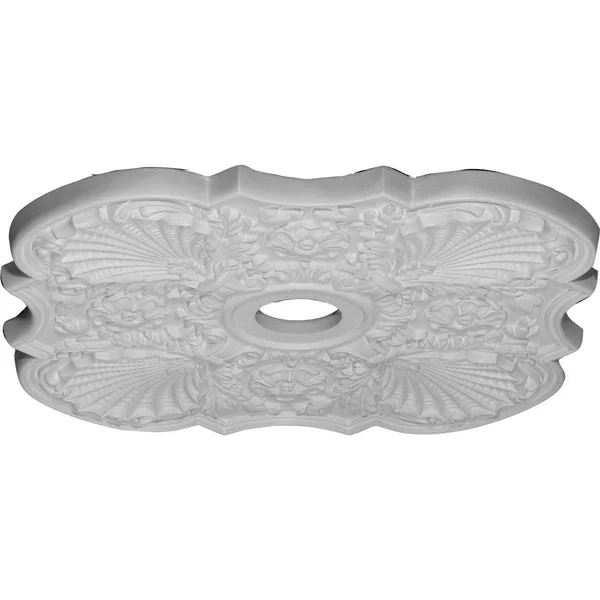 29x22OD x 3 5/8x22ID x 1 3/8x22P Flower Ceiling Medallion (Fits Canopies Up to 6 1/4x22) - Hand-Painted Pot of Cream Crackle