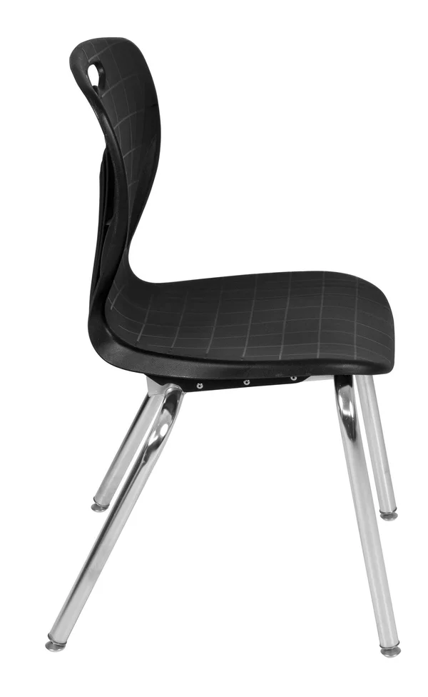 Regency Kee 72x22 x 24x22 Height Adjustable Mobile Classroom Table - Mocha Walnut & 2 Andy 18-in Stack Chairs- Navy Blue