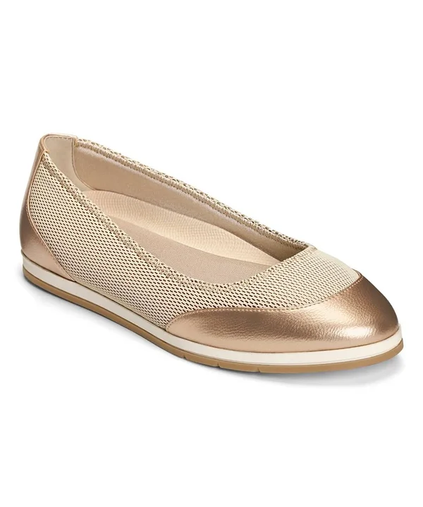 Women's Aerosoles Get Smart Ballet Flat - Size: 5.5, Gold