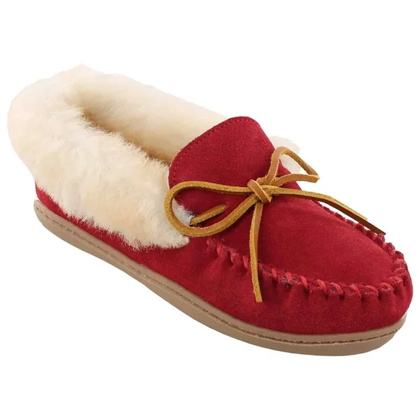 Minnetonka Alpine Sheepskin Moc 9 Women's Red