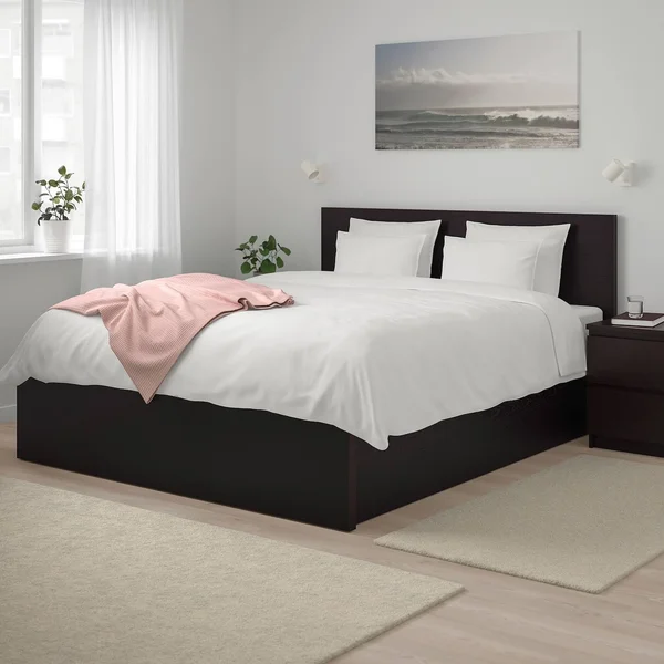 IKEA - MALM Storage Bed - black-brown, Queen