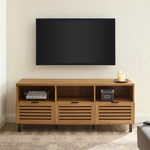 Strick & Bolton Hilla 58-inch Storage TV Stand Console - English Oak