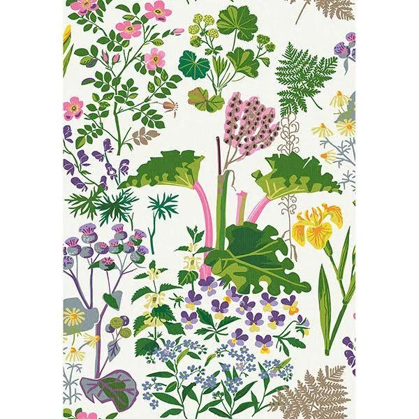 Rabarber Taupe Floral WV1792 Brewster Wallpaper
