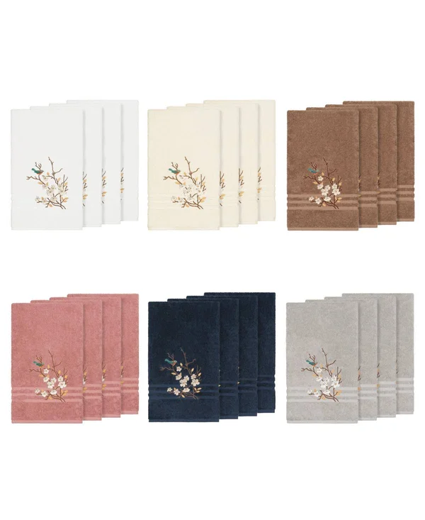 Linum Home Textiles Springtime Turkish Cotton Embellished Bath Towel Cream