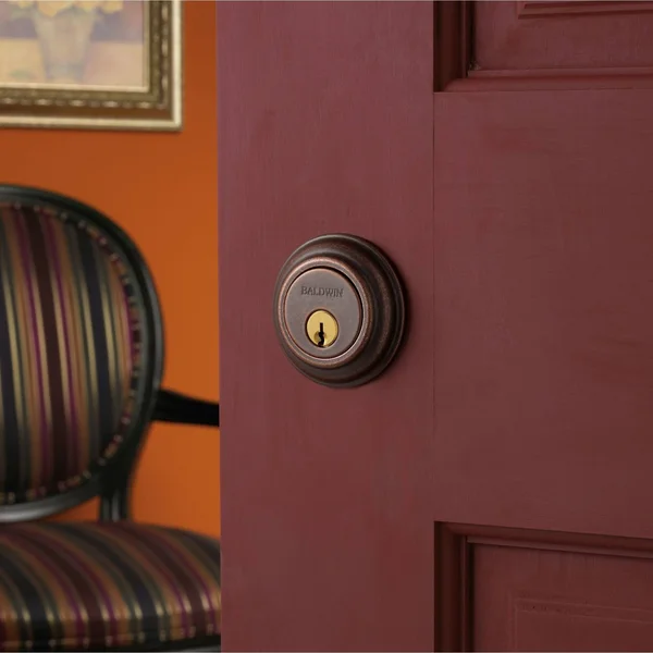 Baldwin 8232056 Lifetime Satin Nickel Traditional Style Double Cylinder Deadbolt