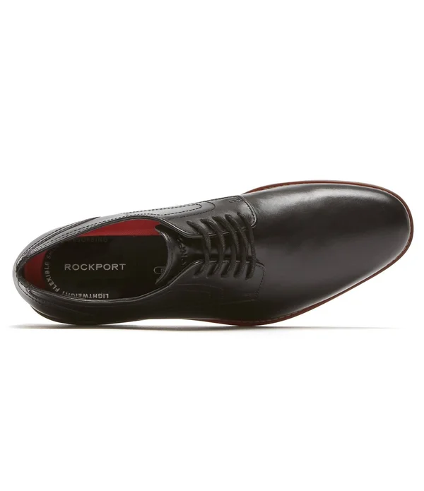 Rockport Men's Style Purpose Plain Toe Oxford, Black Leather