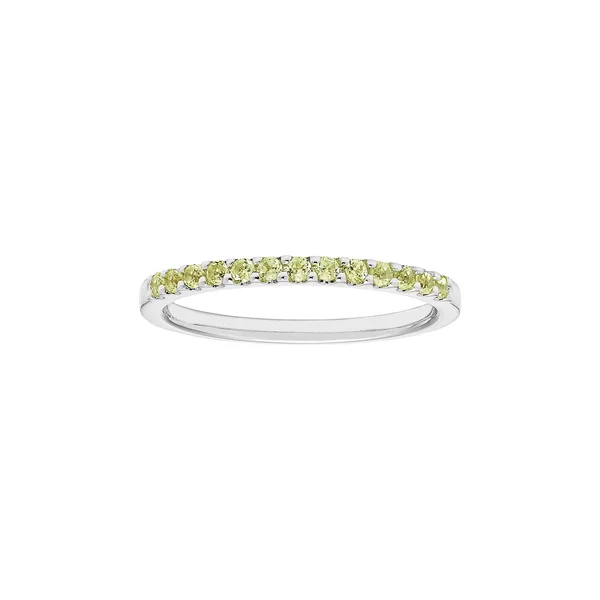 14K White Gold Peridot Gemstone Band Ring, Women's, Size: 7.5, Green