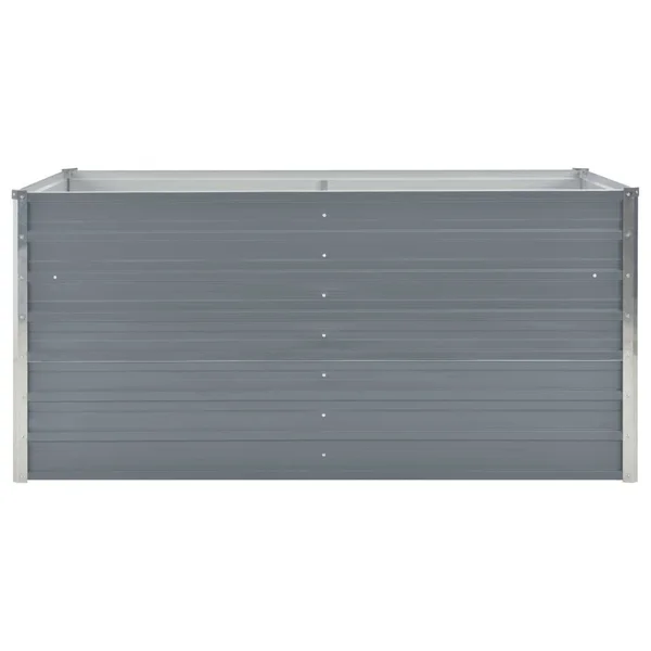 vidaXL Raised Garden Bed 63x22x31.5x22x17.7x22 Galvanized Steel Gray