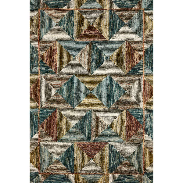 Alexander Home Kaleidoscope Geometric Hand-Hooked Wool Rug - 3&0x22 x 3&0x22 Round - Ivory, Multi