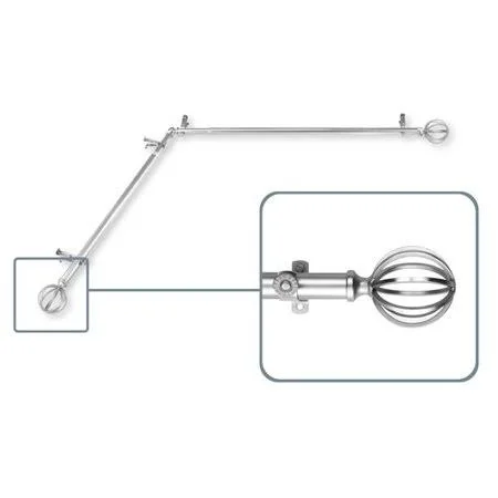 Darby Home Co Maxim Corner Window Single Curtain Rod & Hardware Set, Size: 48 inch- 84 inch W, Silver