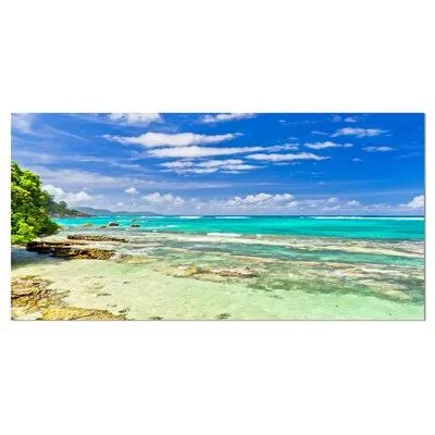 Design Art Tranquil Seychelles Tropical Beach Photographic Print on Wrapped Canvas Size: 28x22 H x 60x22 W x 1x22 D