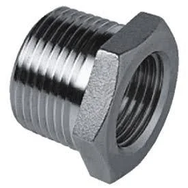 ISO SS 316 Cast Pipe Fitting Hex Bushing 1/4x22 x 1/8x22 NPT Male x Female - Pkg Qty 100