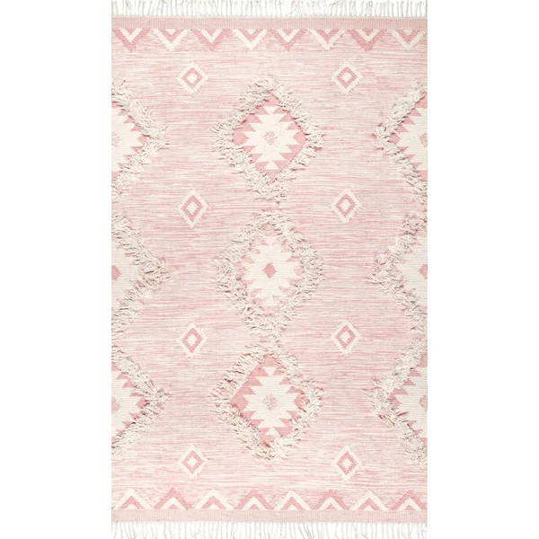 nuLOOM Savannah Moroccan Fringe Light Gray 6 ft. x 9 ft. Area Rug