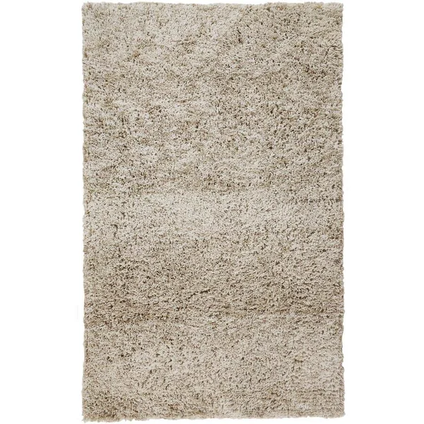 Weave & Wander Gendry Latte Tan 8 ft. x 10 ft. Shag Polyester Area Rug