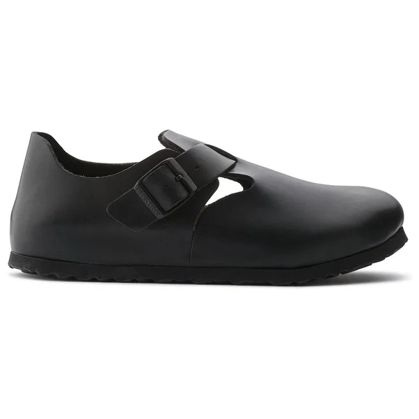 Birkenstock London Soft Footbed Hunter Black Leather, 37, Regular