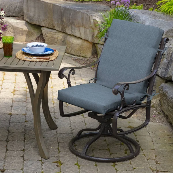 Arden Selections Denim Alair Texture Outdoor 44 x 20 in. High Back Dining Chair CUSHION - Size: 44 inch x 20 inch