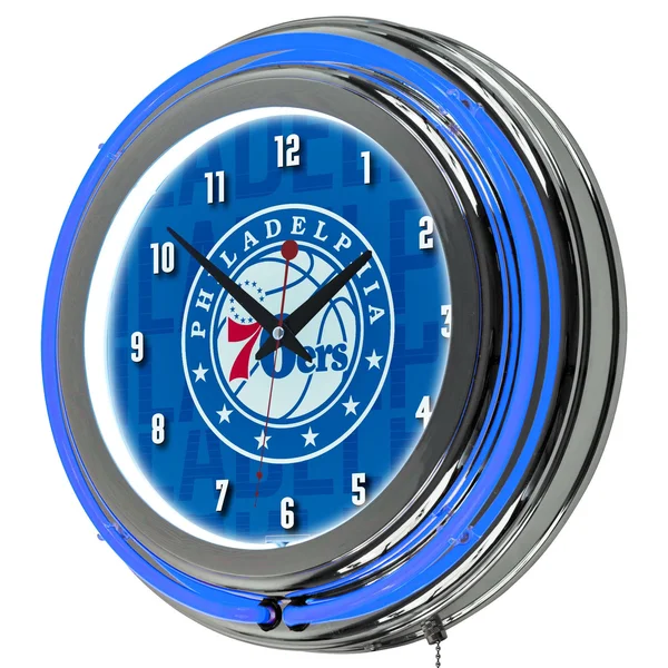 NBA Chrome Double Rung Neon Clock - City - Sacramento Kings