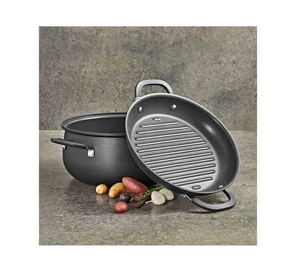 Belgique 2-in-1 Nonstick Aluminum 7.5-qt. Dutch Oven with Griddle Lid