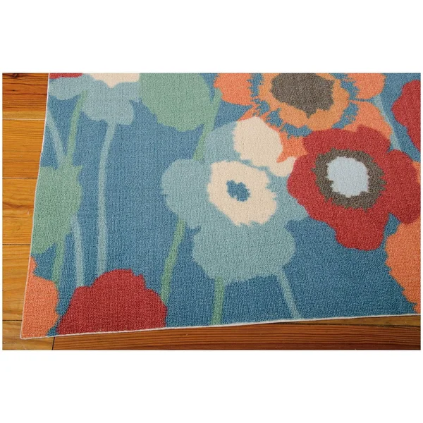 Nourison 10& x 13& Waverly Sun & Shade Bluebell Rectangle Area Rug