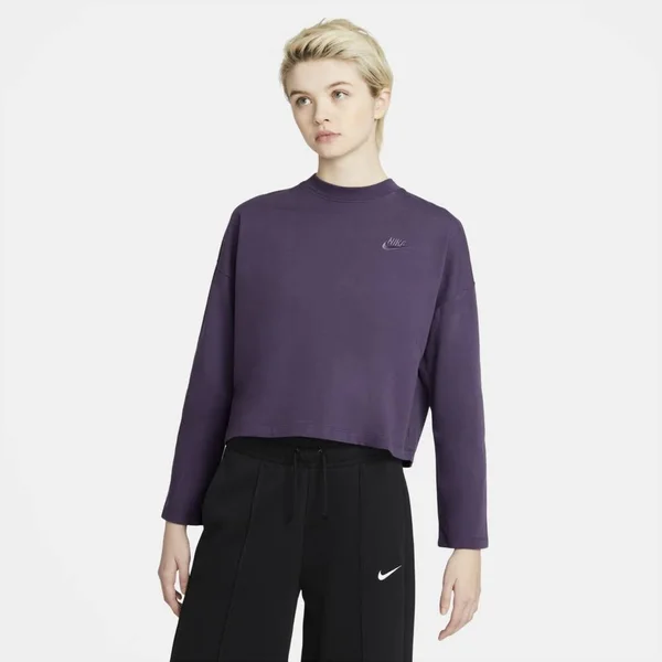 Nike Sportswear Women's Jersey Long-Sleeve Top in Purple, Size: Large, CZ3556-573