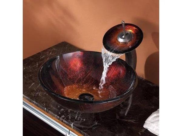 Kraus GV-682 Saturn Glass Vessel Sink - Brown