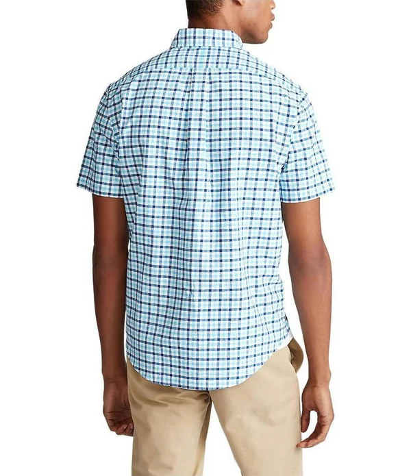 Polo Ralph Lauren Men's Big & Tall Oxford Shirt - Pink/Navy Multi